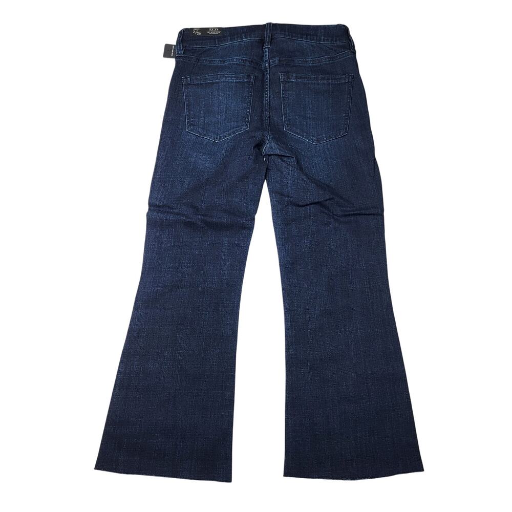 Liverpool Gia Glider Crop Jeans Pull On Split Raw Hem Flare Columbia Dark 26P - Picture 4 of 11